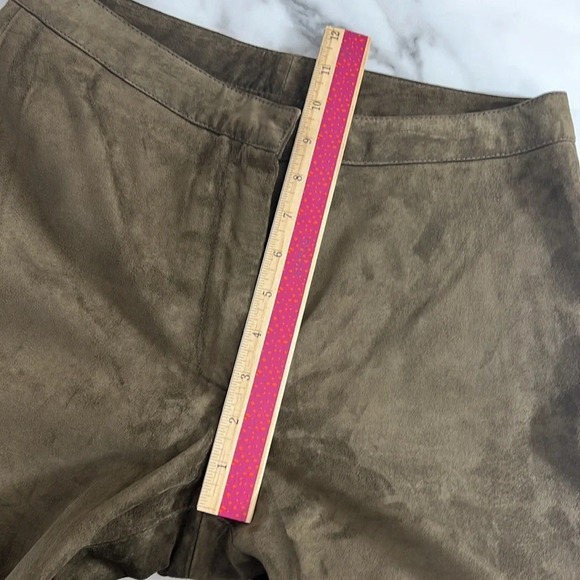 INC International Concepts Pants Womens 6 Brown Suede Genuine Leather Straight‎ - Picture 7 of 10